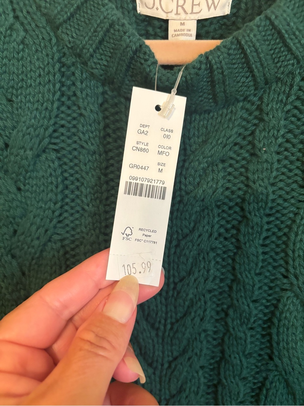 J crew Cable Knit Crewneck Sweater - Teal - Picture 5 of 12